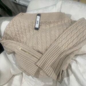 Alice + Olivia Cable Knit Sweater in Cream